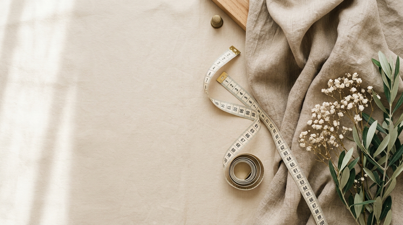 Tailor measuring tape and fabrics background